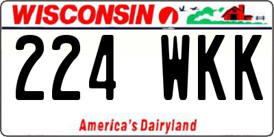 WI license plate 224WKK