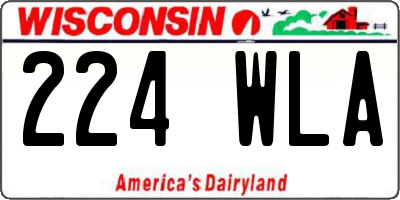 WI license plate 224WLA