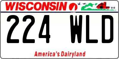 WI license plate 224WLD