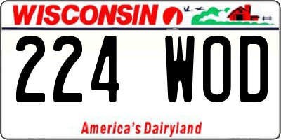 WI license plate 224WOD