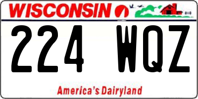 WI license plate 224WQZ