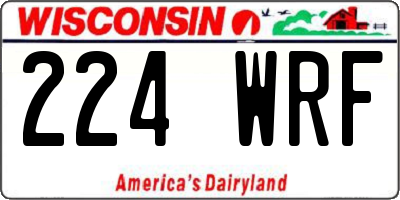 WI license plate 224WRF
