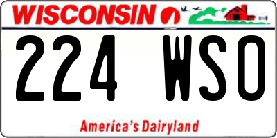 WI license plate 224WSO