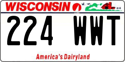 WI license plate 224WWT