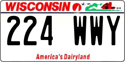 WI license plate 224WWY