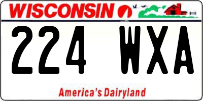 WI license plate 224WXA