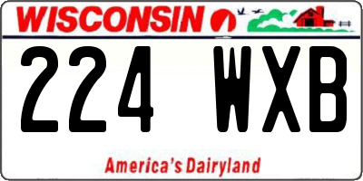 WI license plate 224WXB