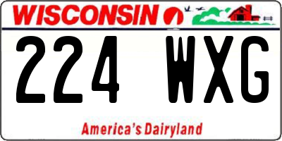 WI license plate 224WXG
