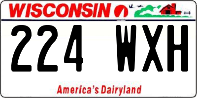 WI license plate 224WXH