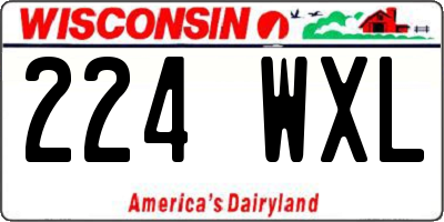 WI license plate 224WXL