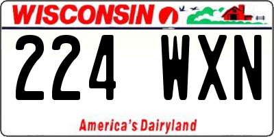 WI license plate 224WXN