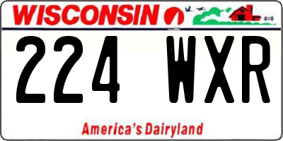 WI license plate 224WXR