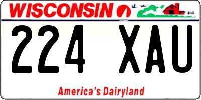 WI license plate 224XAU