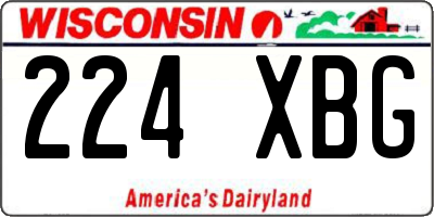 WI license plate 224XBG