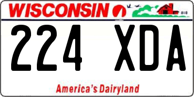 WI license plate 224XDA