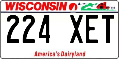 WI license plate 224XET