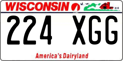 WI license plate 224XGG