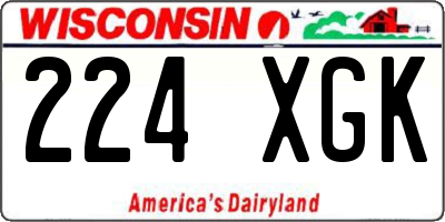 WI license plate 224XGK