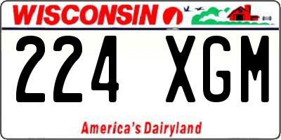 WI license plate 224XGM