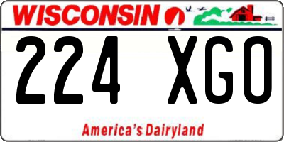 WI license plate 224XGO