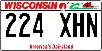 WI license plate 224XHN