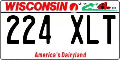 WI license plate 224XLT