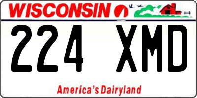 WI license plate 224XMD