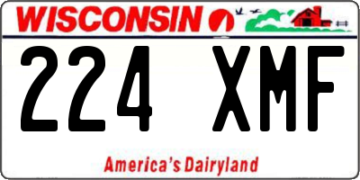 WI license plate 224XMF
