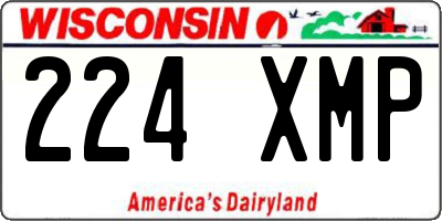 WI license plate 224XMP