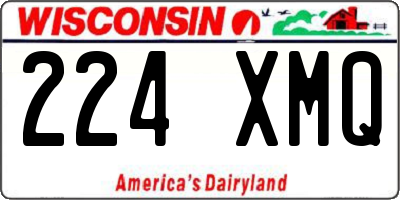 WI license plate 224XMQ