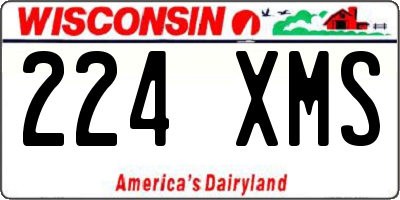 WI license plate 224XMS