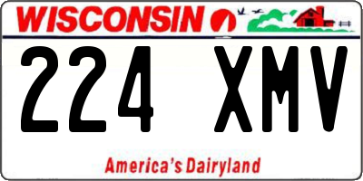 WI license plate 224XMV