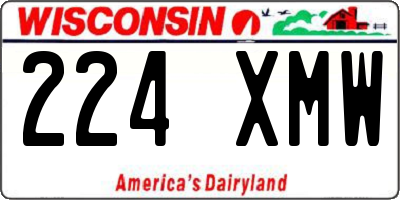 WI license plate 224XMW