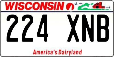 WI license plate 224XNB