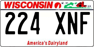 WI license plate 224XNF