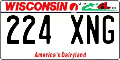WI license plate 224XNG