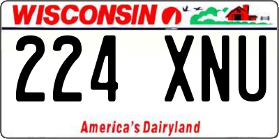WI license plate 224XNU
