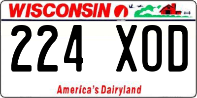 WI license plate 224XOD
