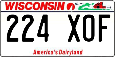 WI license plate 224XOF
