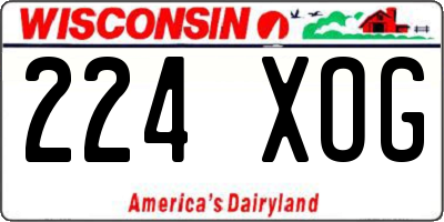 WI license plate 224XOG