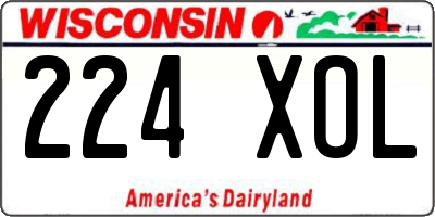 WI license plate 224XOL