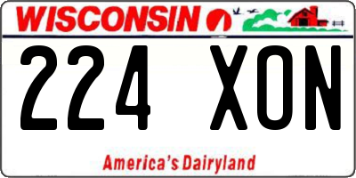 WI license plate 224XON