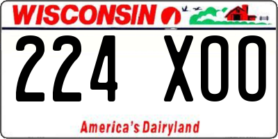 WI license plate 224XOO