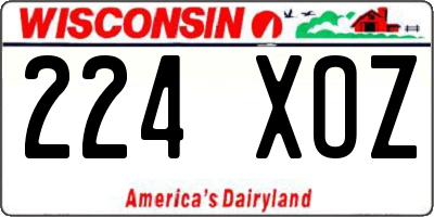 WI license plate 224XOZ