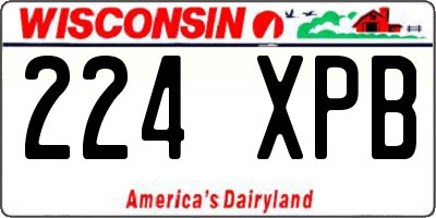 WI license plate 224XPB