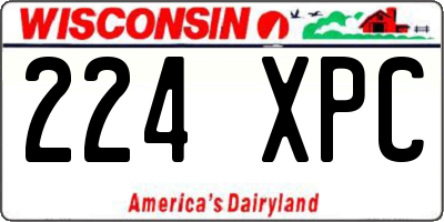 WI license plate 224XPC