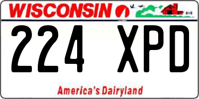 WI license plate 224XPD