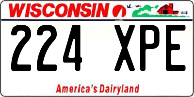 WI license plate 224XPE