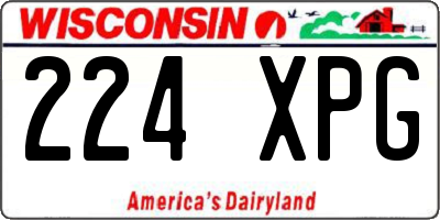 WI license plate 224XPG