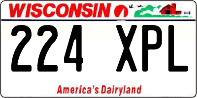WI license plate 224XPL